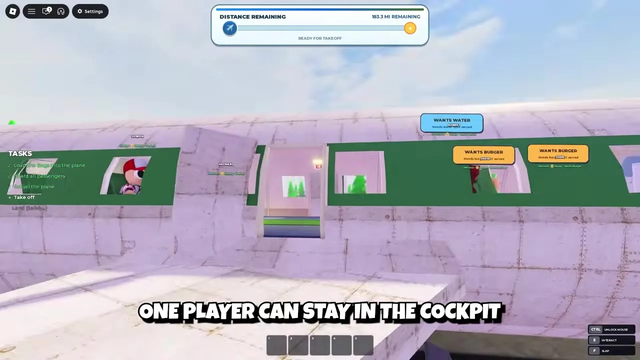 Bumpy Flight passenger request floats from gameplay footage