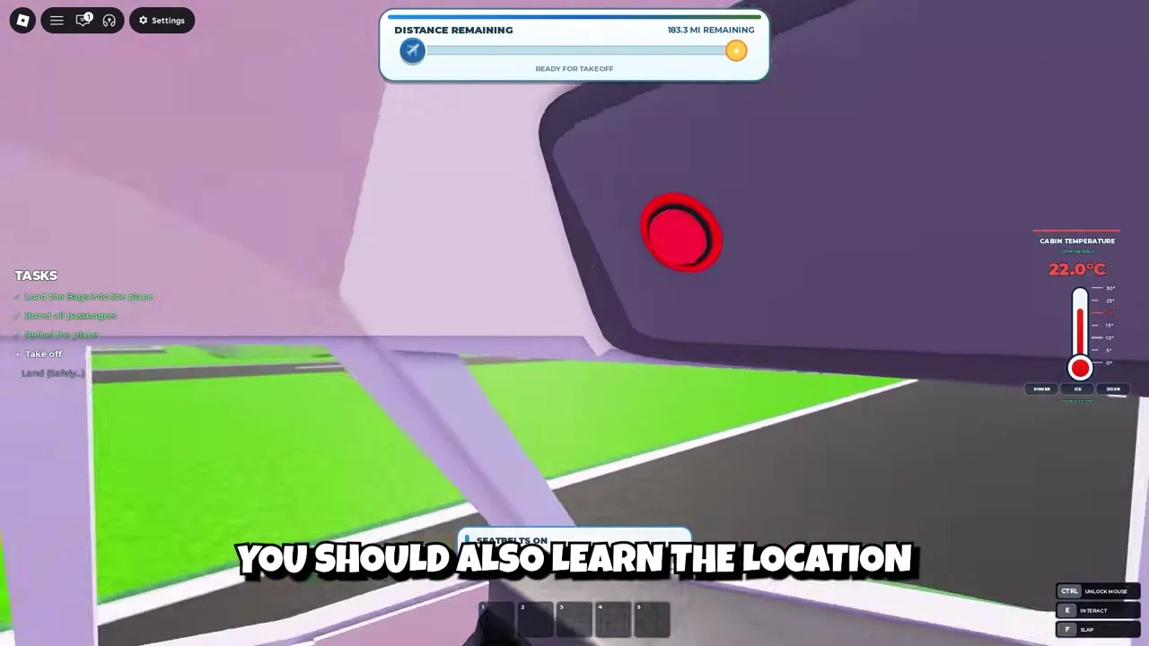 Bumpy Flight cabin and ORDER TERMINAL screen from gameplay footage